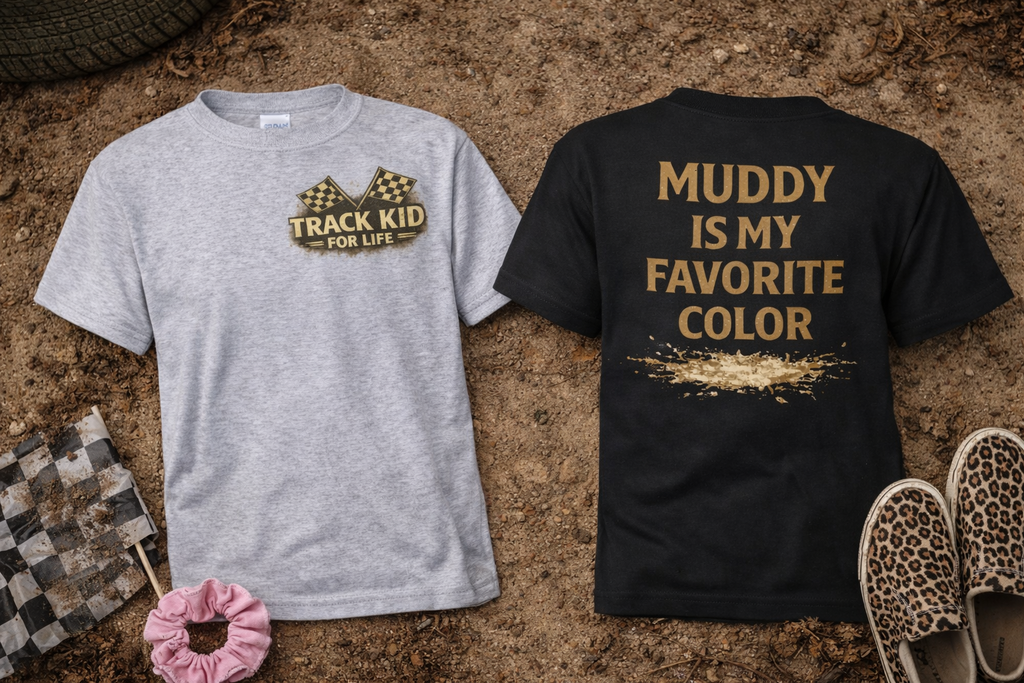 Raised on Dirt - Dirt Track Tee - Muddy Favorite Color