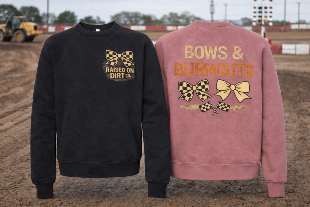 Raised on Dirt Toddler/Youth - Bows & Burnouts Crew Neck Sweatshirt