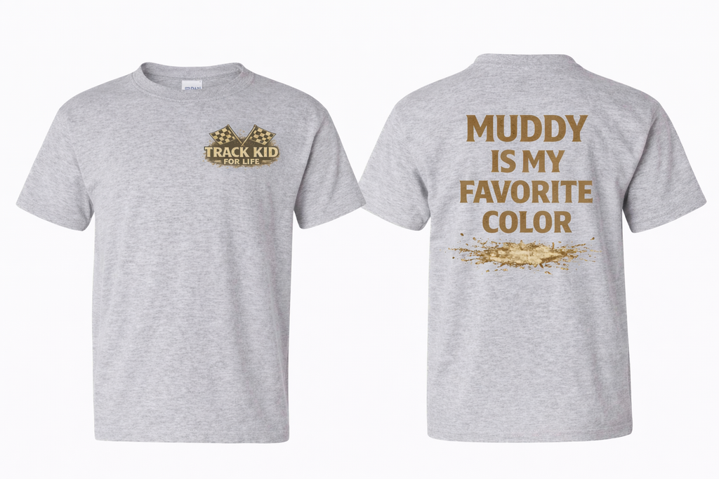 Raised on Dirt - Dirt Track Tee - Muddy Favorite Color