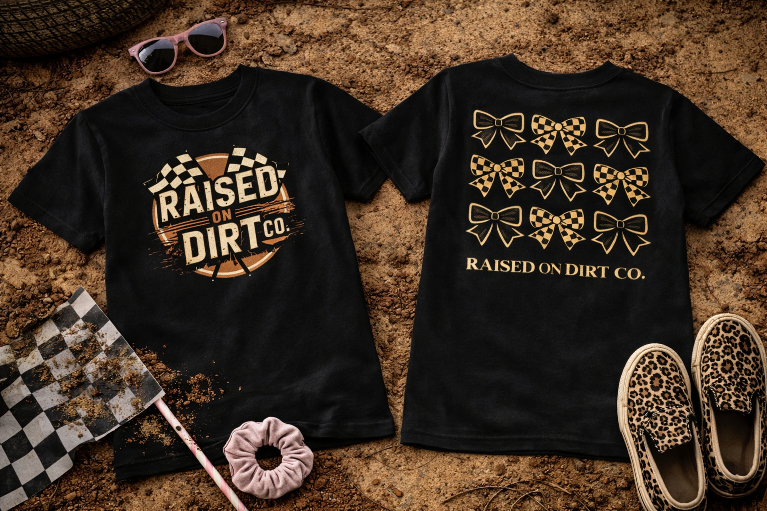 Raised on Dirt Girls Dirt Track Tee - Bowed Up