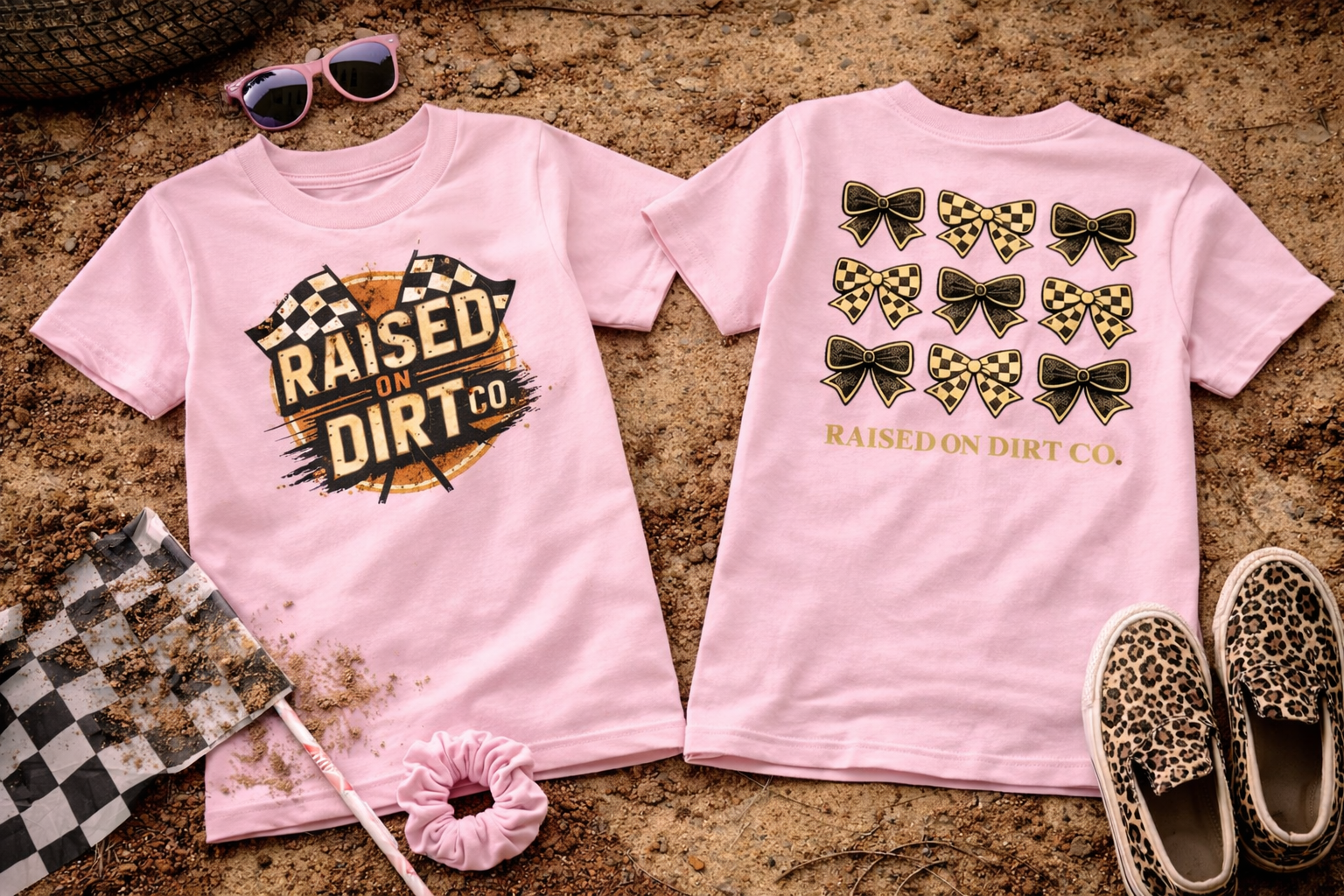 Raised on Dirt Girls Dirt Track Tee - Bowed Up