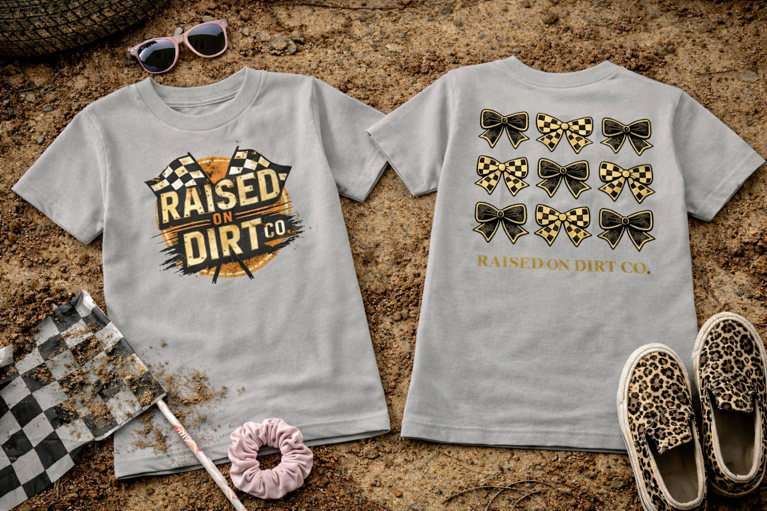 Raised on Dirt Girls Dirt Track Tee - Bowed Up